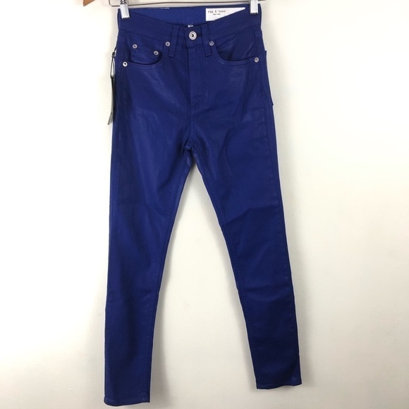Rag & Bone High Rise Ankle Skinny Blue Jeans 24 - Picture 3 of 8